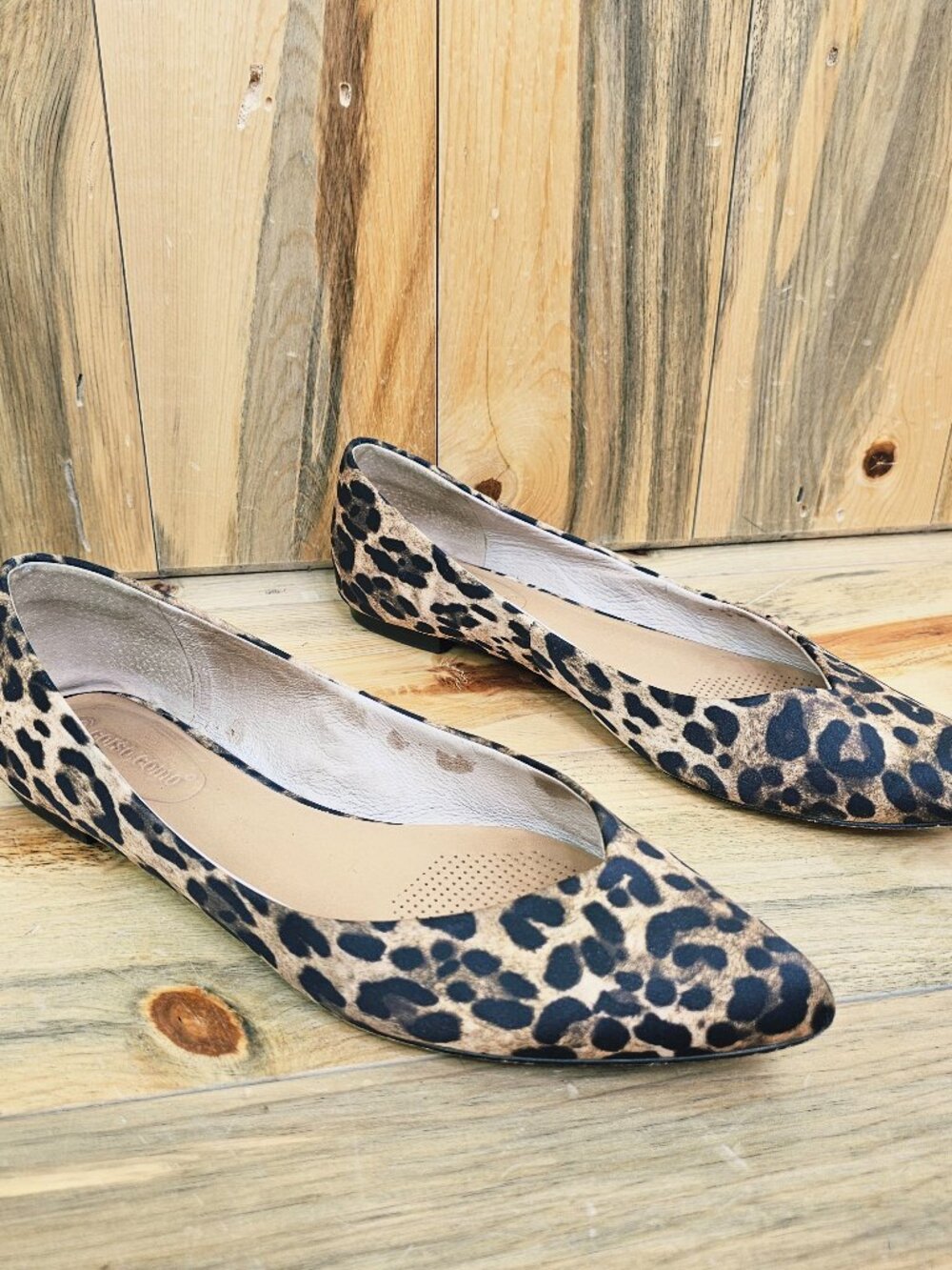 Corso Como Jullia Flats Leopard Print Satin Flats Size 11